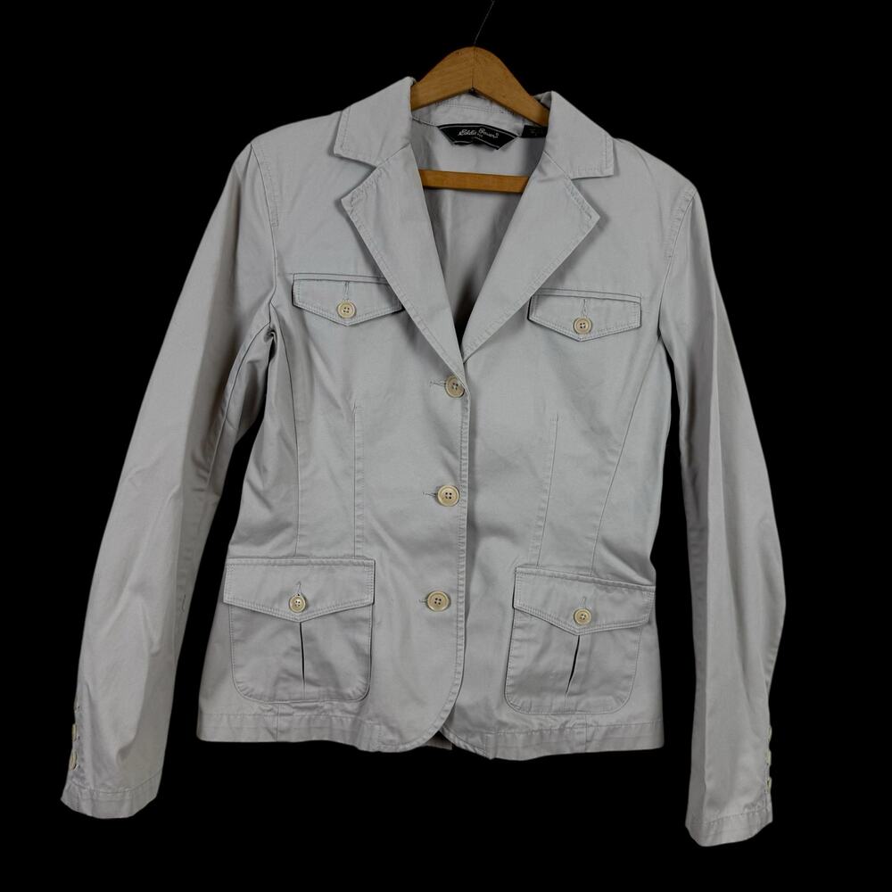 Eddie Bauer Women Khaki Blazer Jacket Size 6 Career Professional Business Work